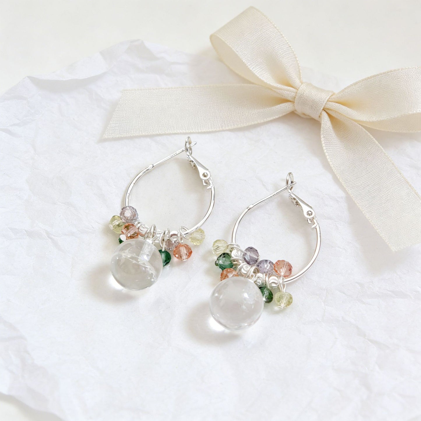 Colorful Crystal String Beads Eardrop Unique Earrings