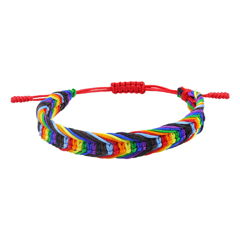 Bohemian Style Colorful Woven Ethnic Rainbow Bracelets