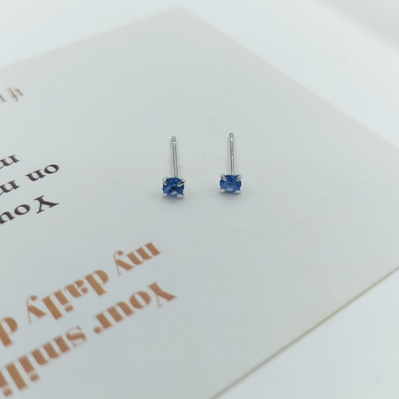 Sier Pin Simple Exquisite Petite Ear Stud Earrings