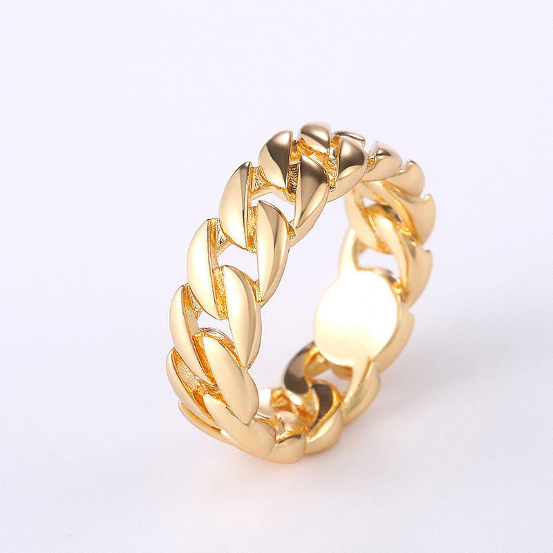 Men's Shi Copper Plating Two-color Chain Fashion Rings
