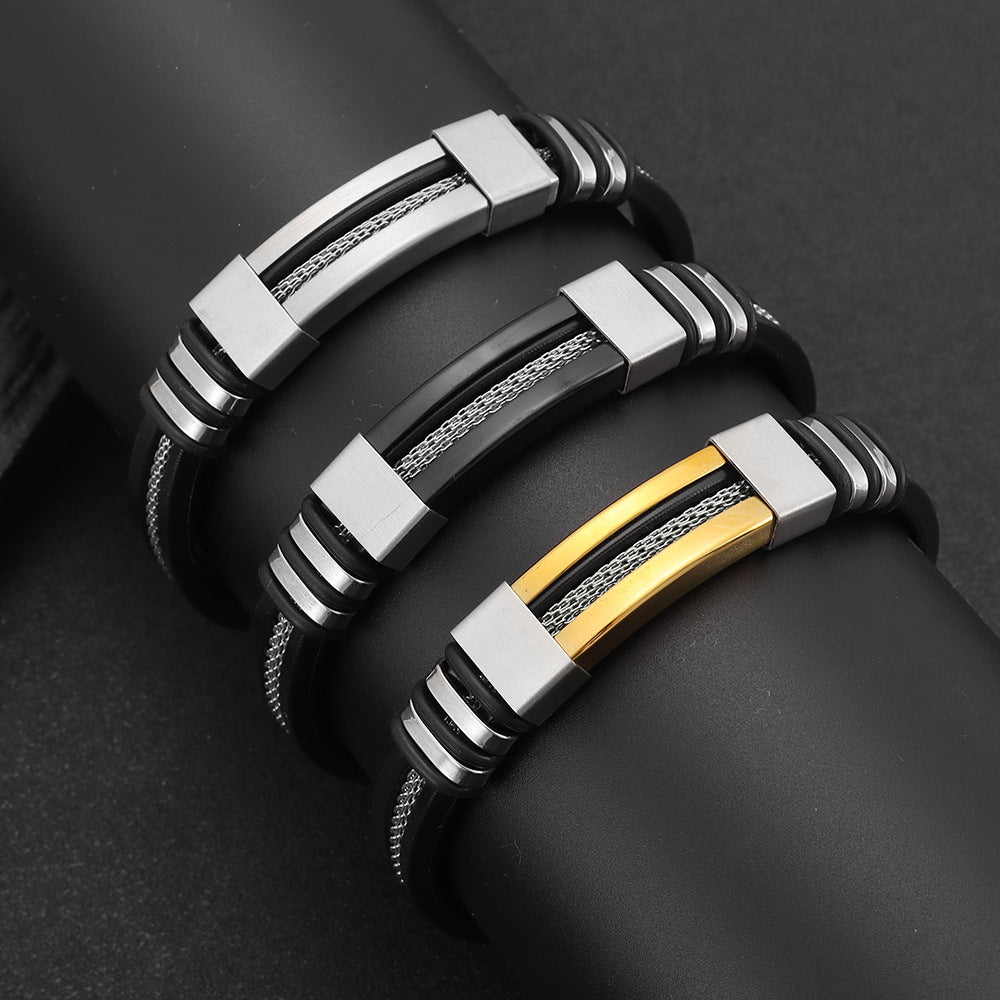 Men's Attractive Simple Trendy Titanium Steel Bracelets