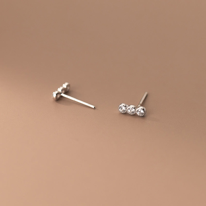 Lodge Sier Korean Style Simple Graceful Gang Drill Earrings