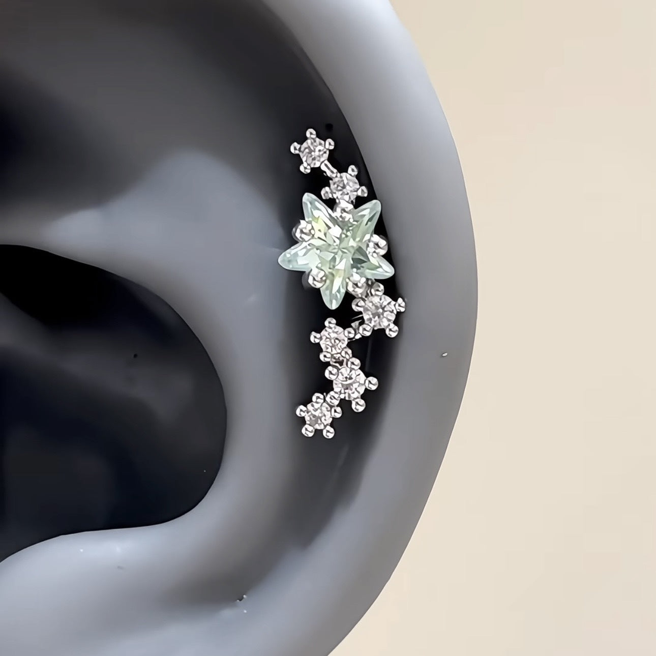 Dipper Star Flash Meteor Ear Bone Medical Titanium Steel Stud Earrings