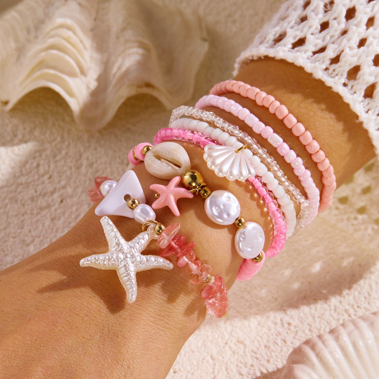 Women's Shell Summer Combination Versatile Niche Bead Bracelet