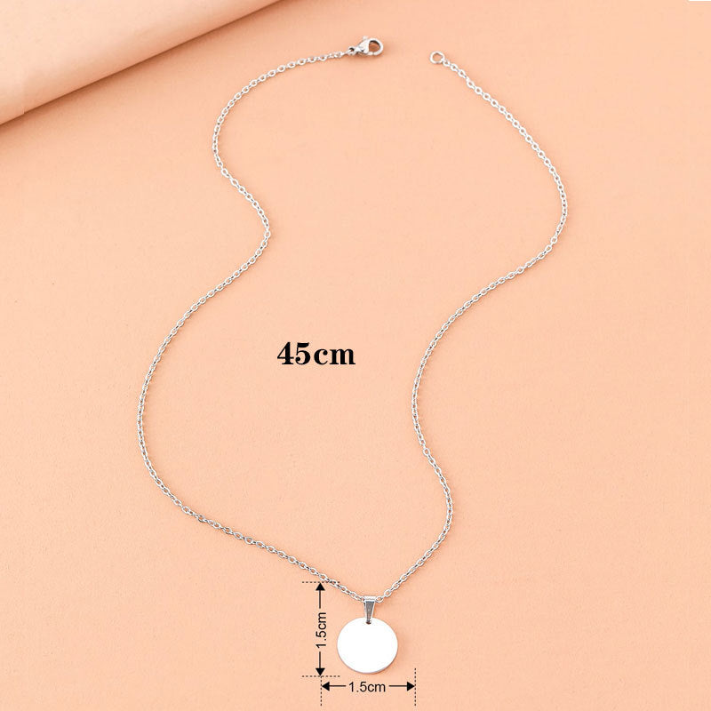 Women's Glossy Surface Round For Simple Clavicle Pendants