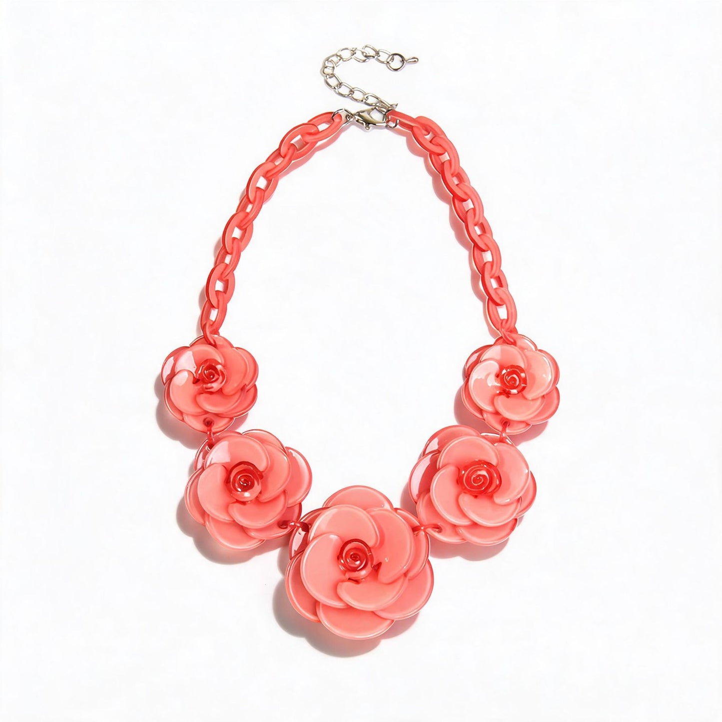 Women's Flower Bohemian Style Dopamine Contrast Color Rose Necklaces