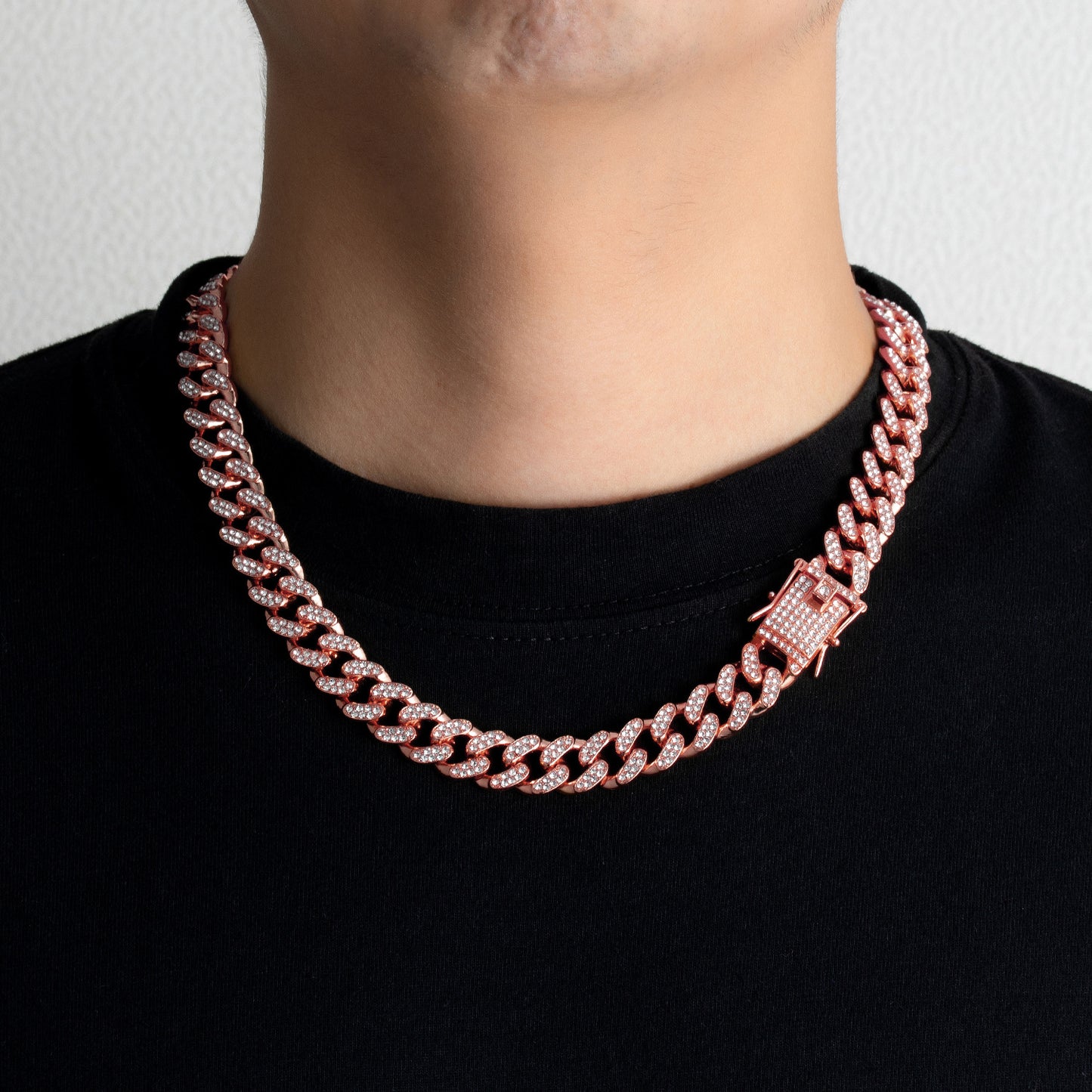 Men's Classic Cuban Link Chain Alloy Full Diamond Necklaces