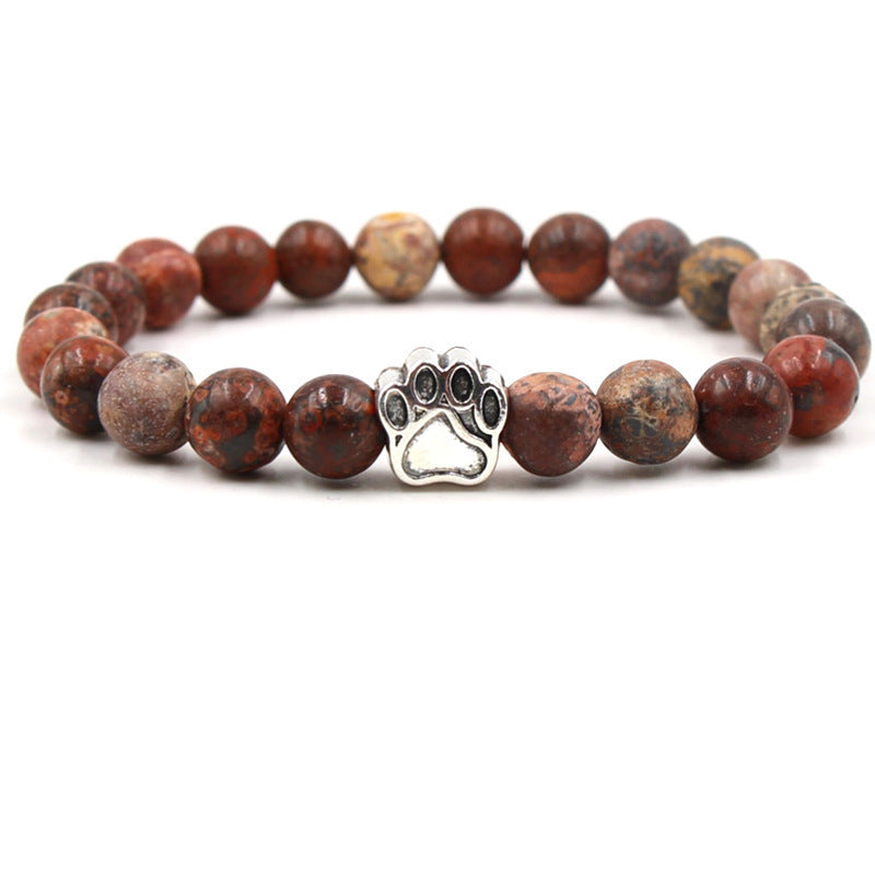 Holiday Gift Beaded Adjustable Foot Volcanic Rock Obsidian Turquoise Dog's Bracelets