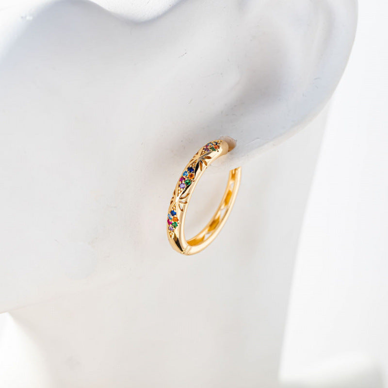 Inlaid Zircon Diamond Earclip Hip Hop Ear Buckle