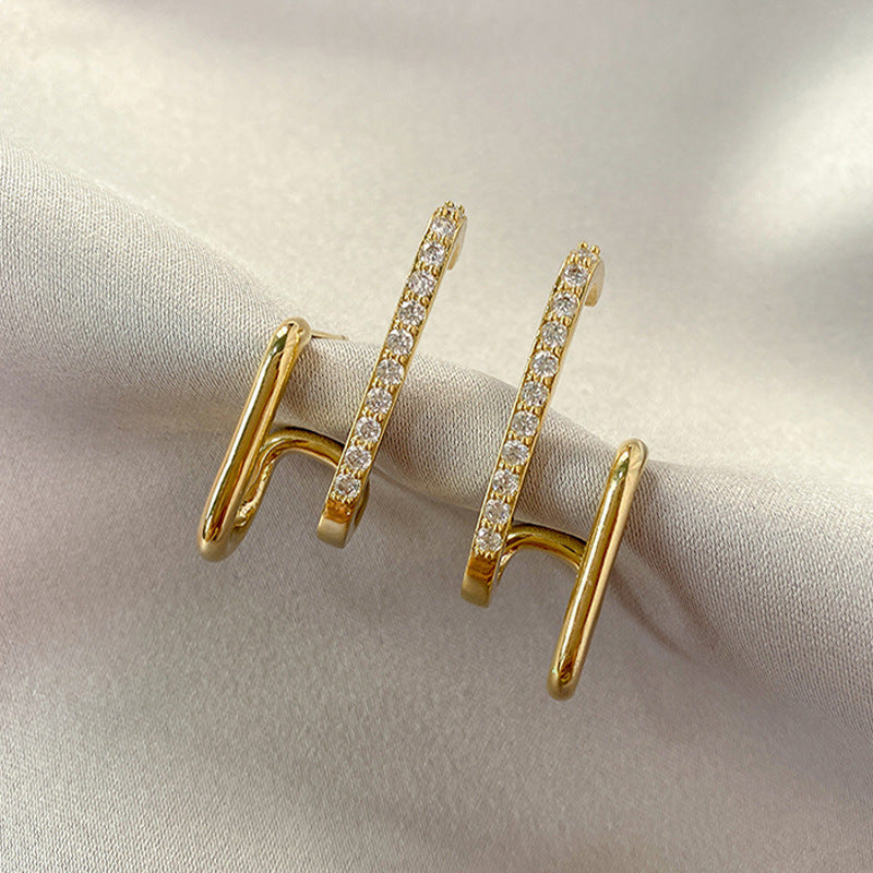 Pin High-grade Korean Style Simple Light Earrings