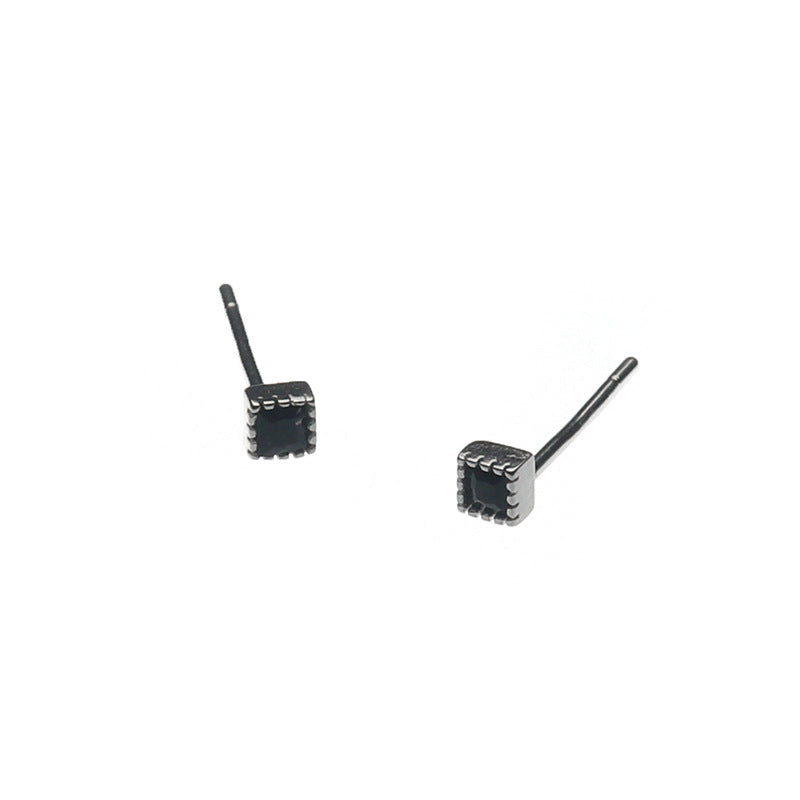 Small Ear Bar Single Elegant Geometric Square Personality High Sense Stud Earrings