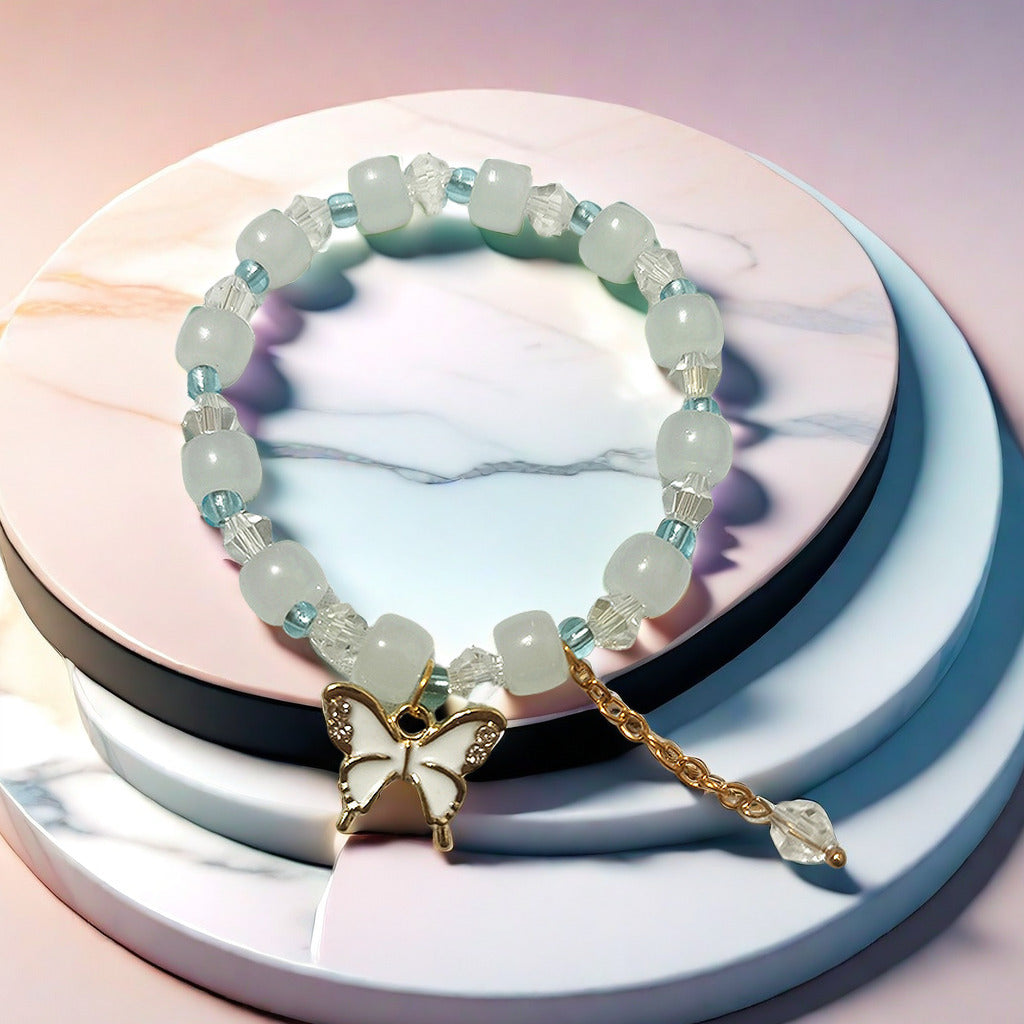 White Opal Butterfly Female Temperament Design Bracelets