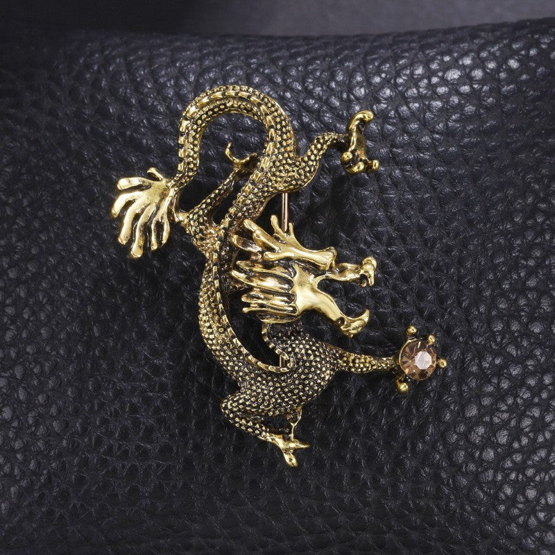 Men's Personalized Retro Animal Brooch Diamond Cartoon Lion Brooches