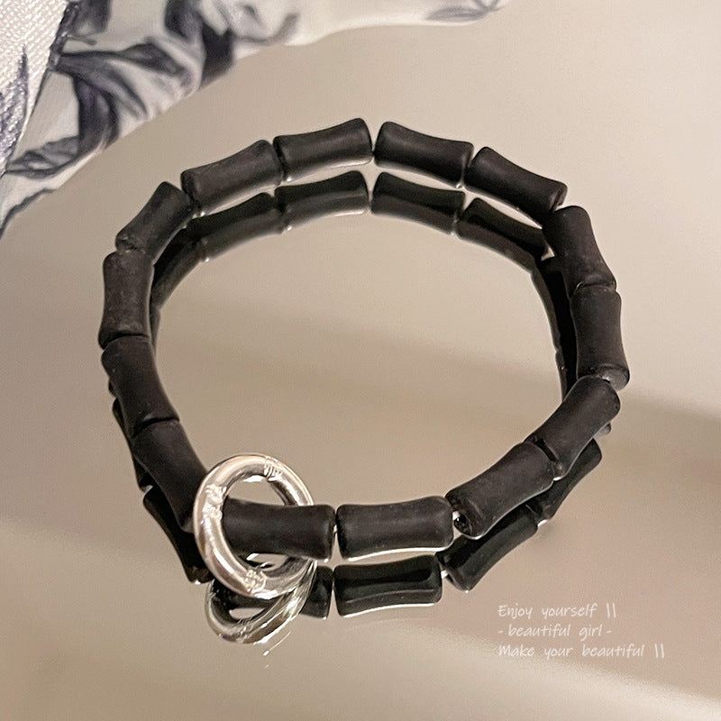 Women's High-grade Pearl Chinese Ancient Style Obsidian Beaded Bracelet