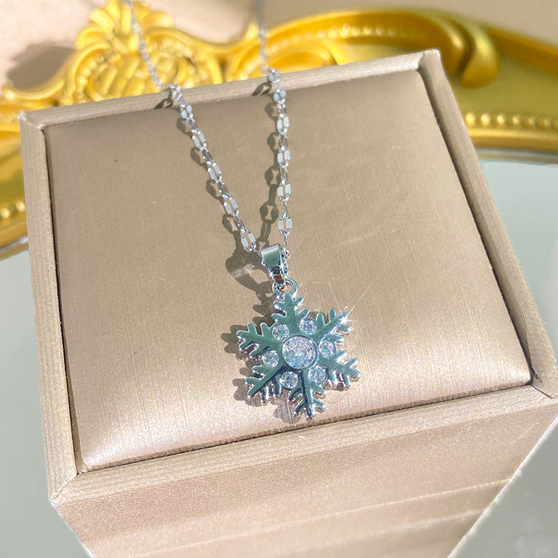 Women's Diamond Imitation Chalcedony Series Titanium Steel Exquisite High-grade Tassel Gourd Necklace