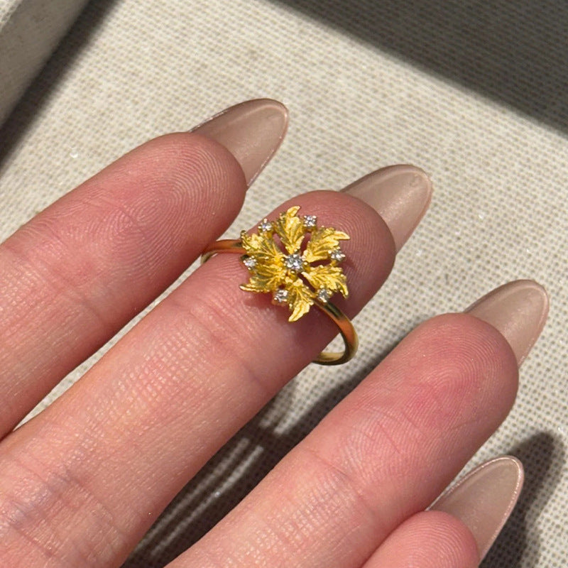 Women's Flower For Light Luxury Exquisite High Sense Index Finger Ring