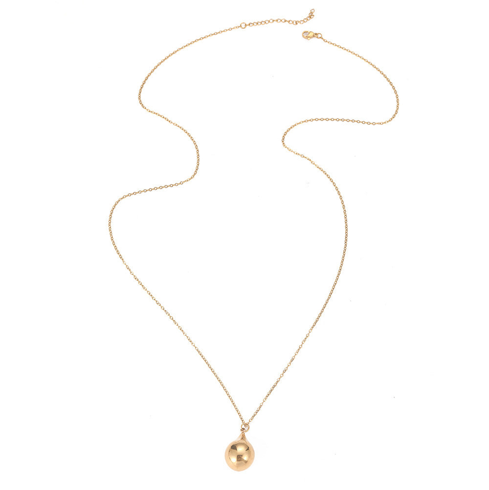 Women's Water Drops Titanium Steel Stainless Gold Bean Pendants
