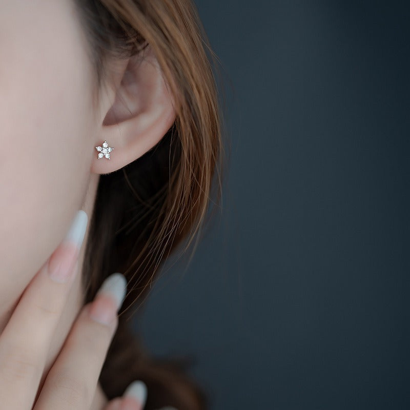 Women's Mini Star Ear Simple Fresh Elegant Zircon Niche Stud Earrings