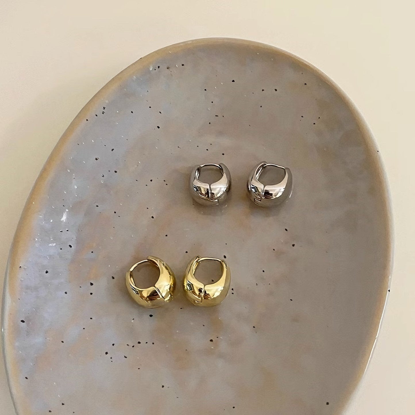 Golden Water Drop Ear Light Luxury Sense Rings
