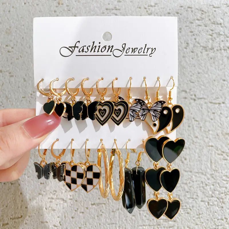 Ear Square Geometric Vintage Pearl Hepburn Style Earrings