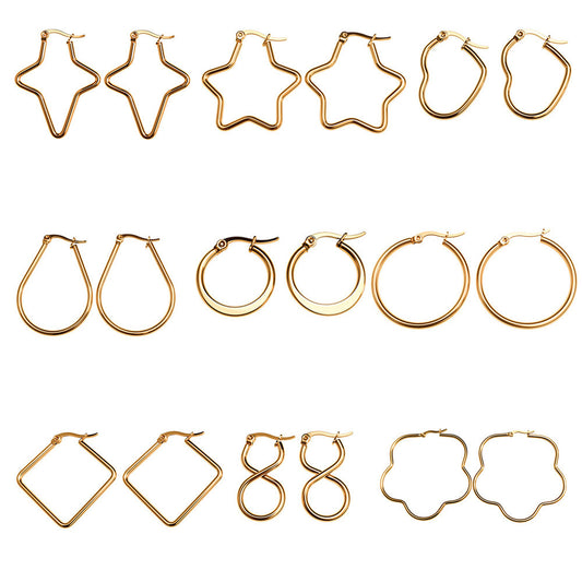 Women's Fashionable Stainless Steel Simple Titanium Bath Ear Buckle