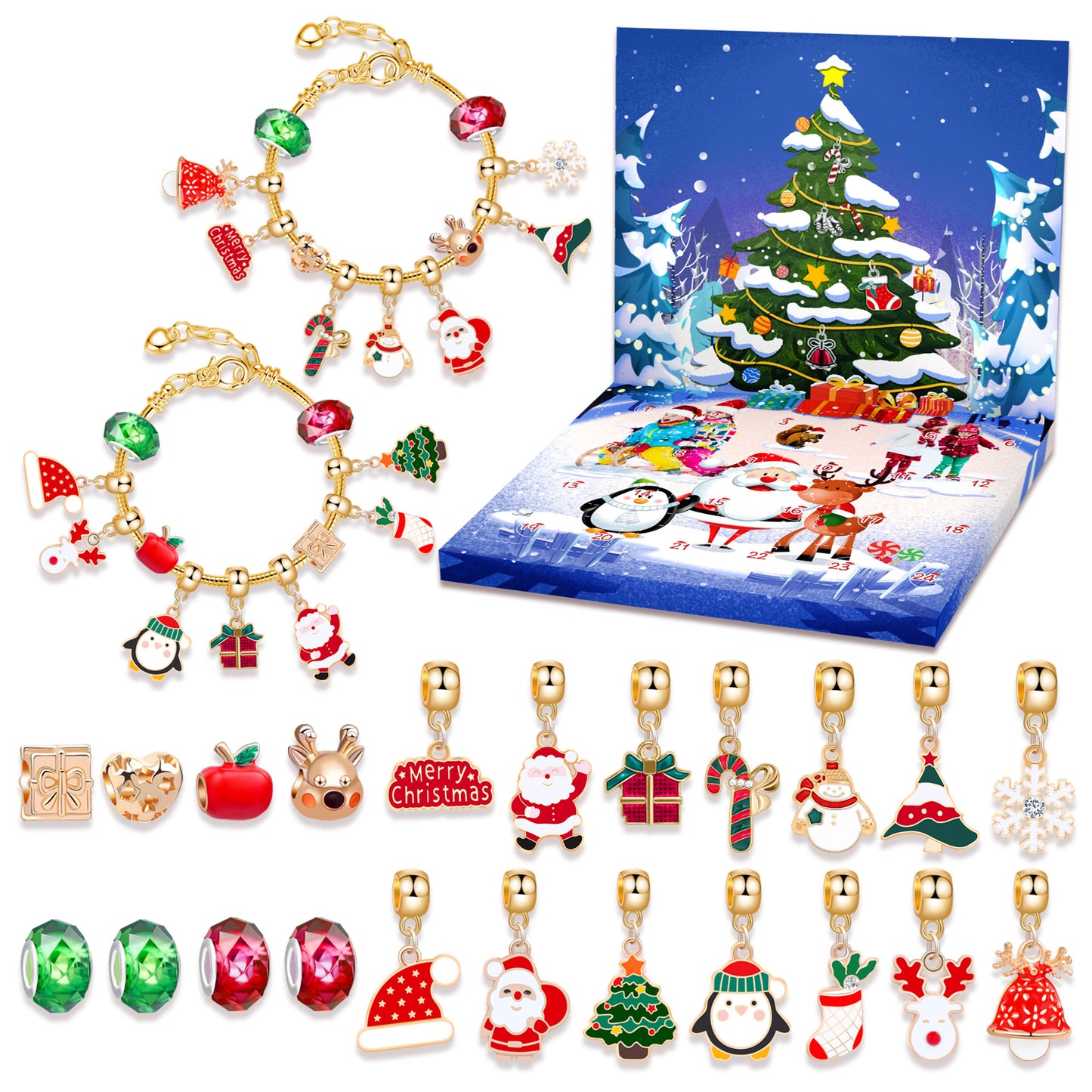 Children's Beaded Santa Claus Blind Box Holiday Bracelets