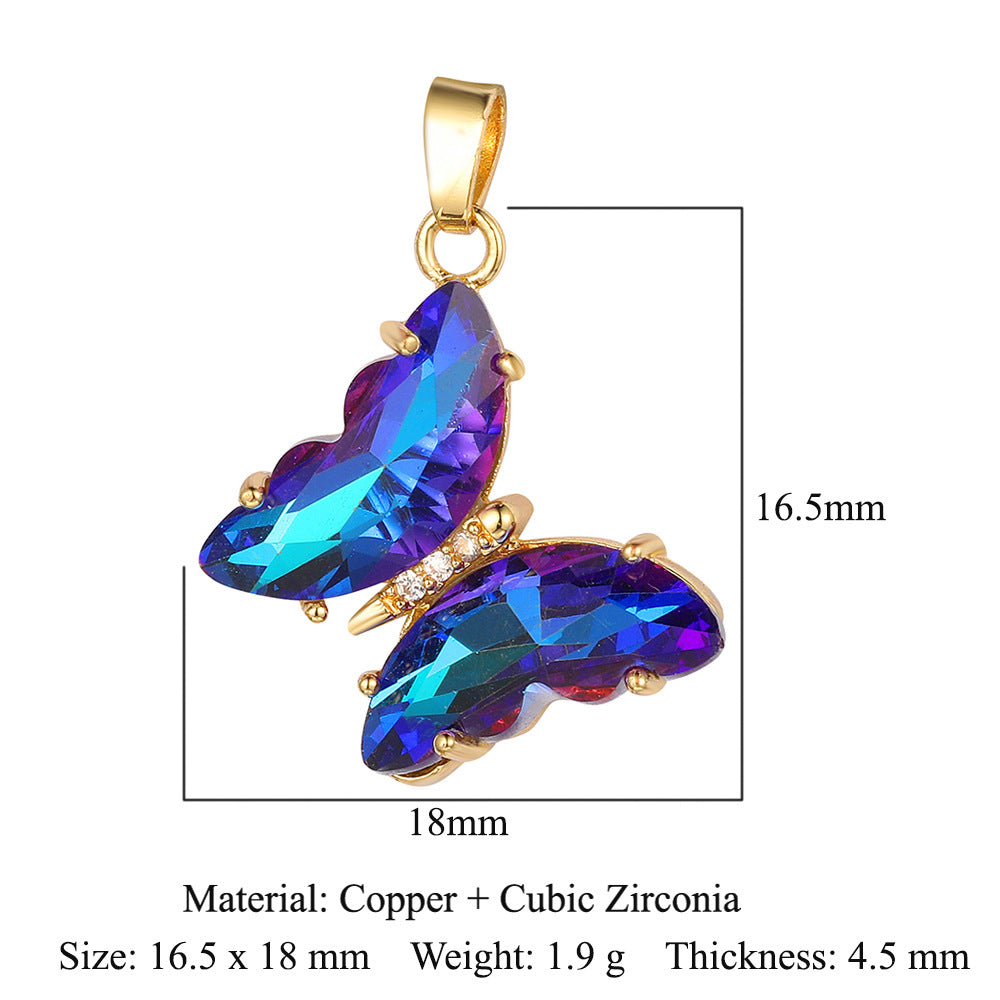 Dolphin Goldfish Copper Zircon Butterfly Rabbit Ear Pendants