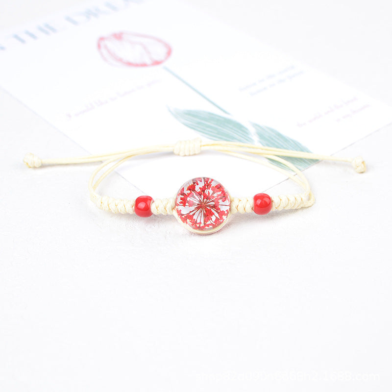 Style Real Flower Starry Lace Ceramic Beads Gift Bracelet