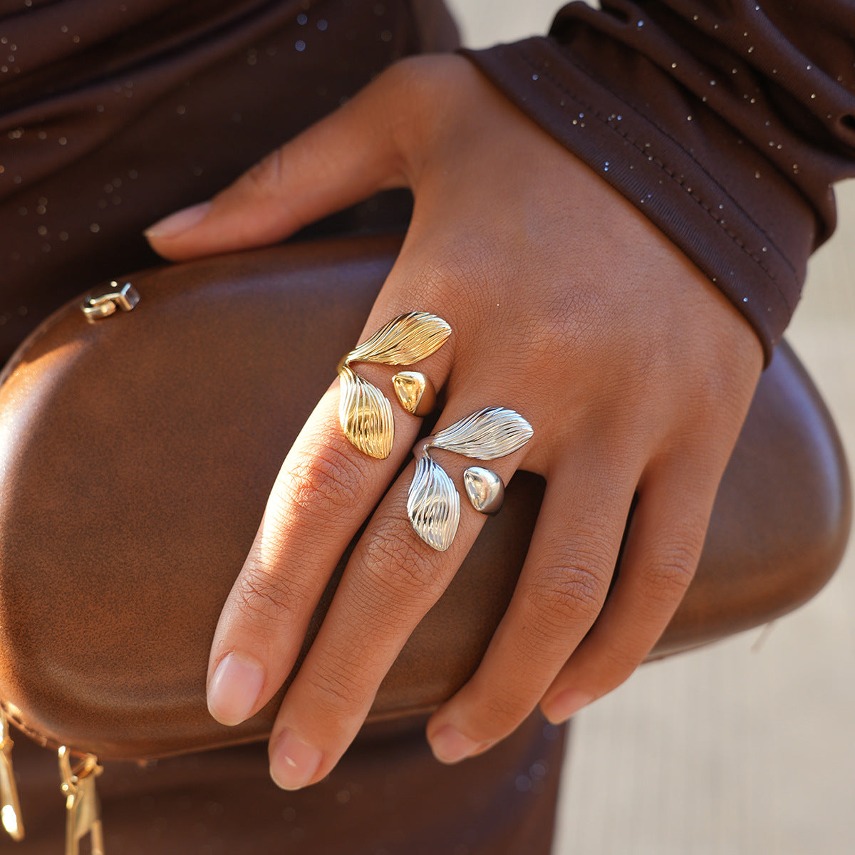 Niche High Sense Packaging Female Brushed Design Ring