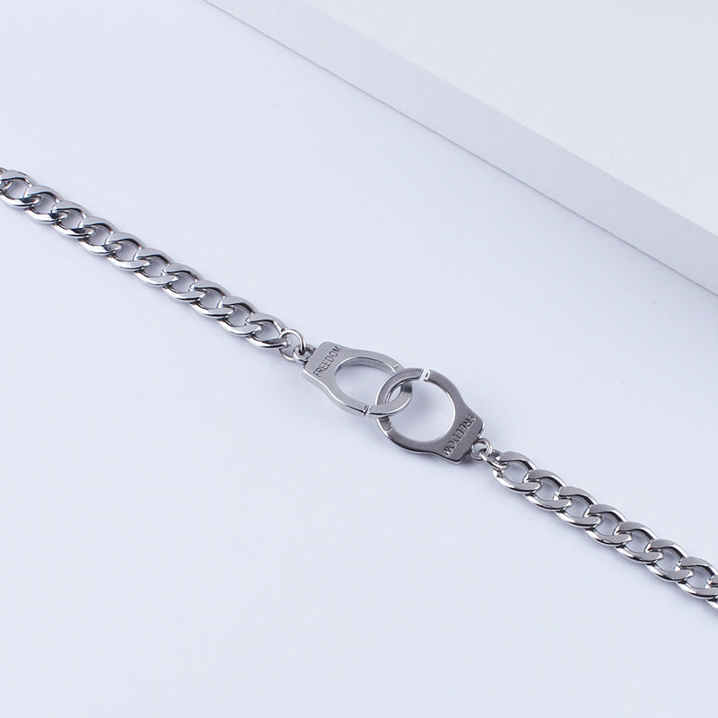 Women's & Men's Couple Disco Handcuffs Retro Personality Minimalism Stainless Bracelets
