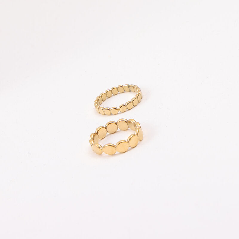 Flat Beads Titanium Steel Gold Plating Rings