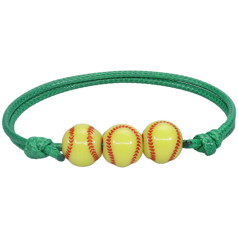 Basketball Baseball Wax Line Woven Softball Tennis Rugby Bracelets