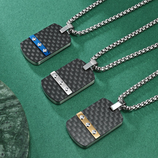 Men's Nail Head Pattern Carbon Fiber Fashion Dog Pendants