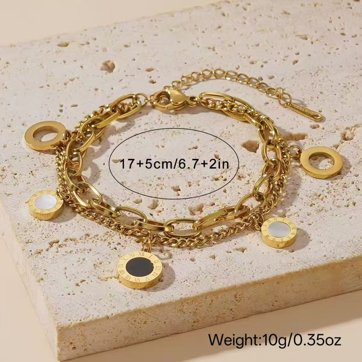Roman Letters Stainless Steel Female Style Bracelets