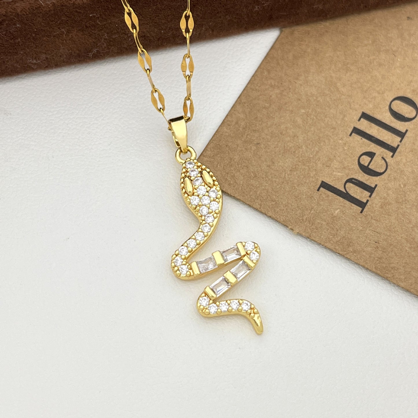 Snake-shaped Copper Female Fashion Personalized Minority Necklaces