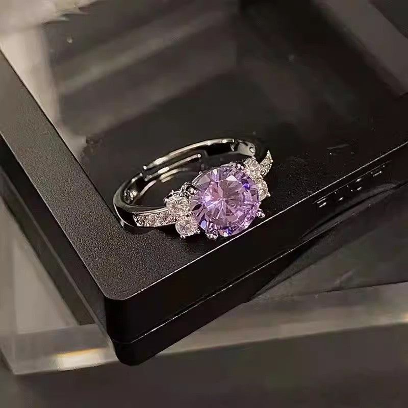 Zircon Simple Female Opening Adjustable Index Finger Light Luxury Rings