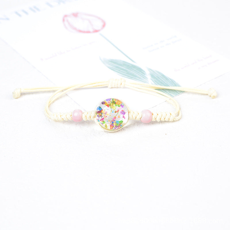 Style Real Flower Starry Lace Ceramic Beads Gift Bracelet