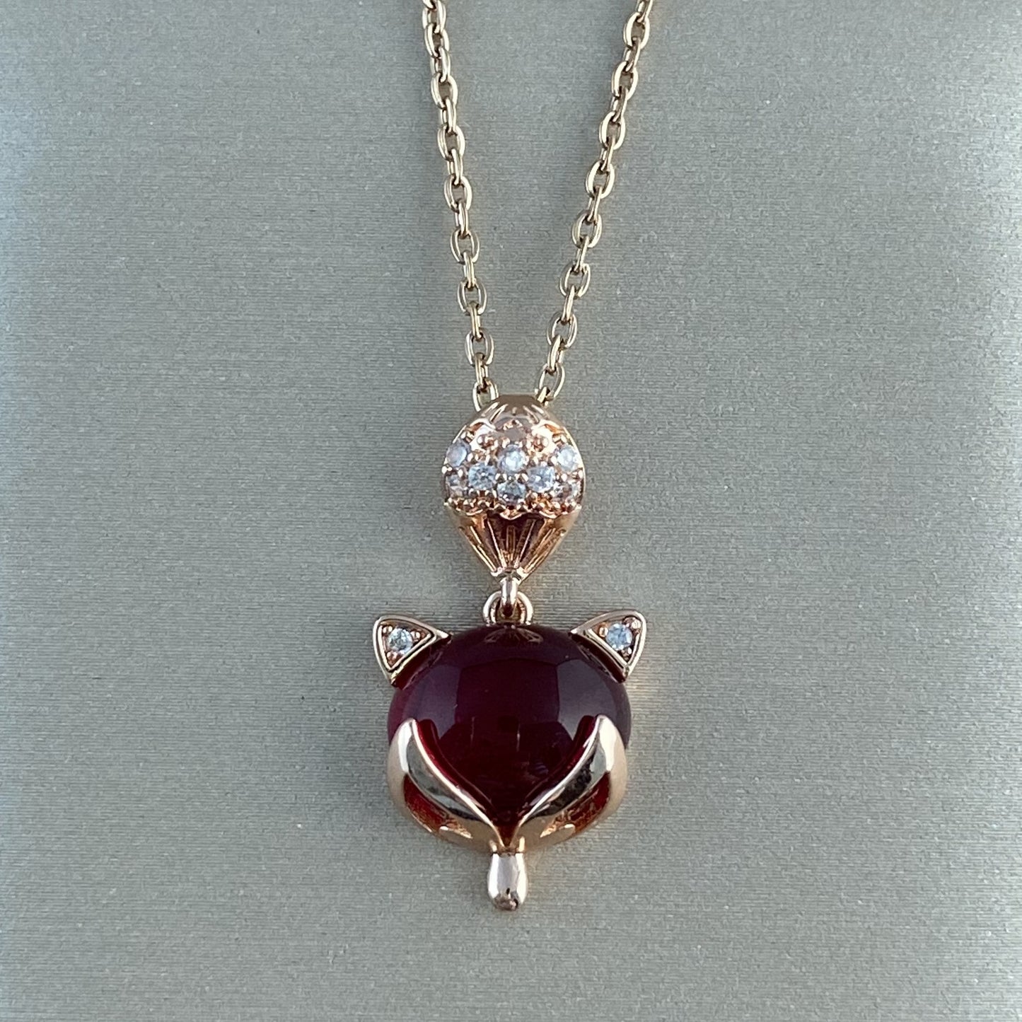 Women's Real Gold Plating Opal Fox Clover Pendants