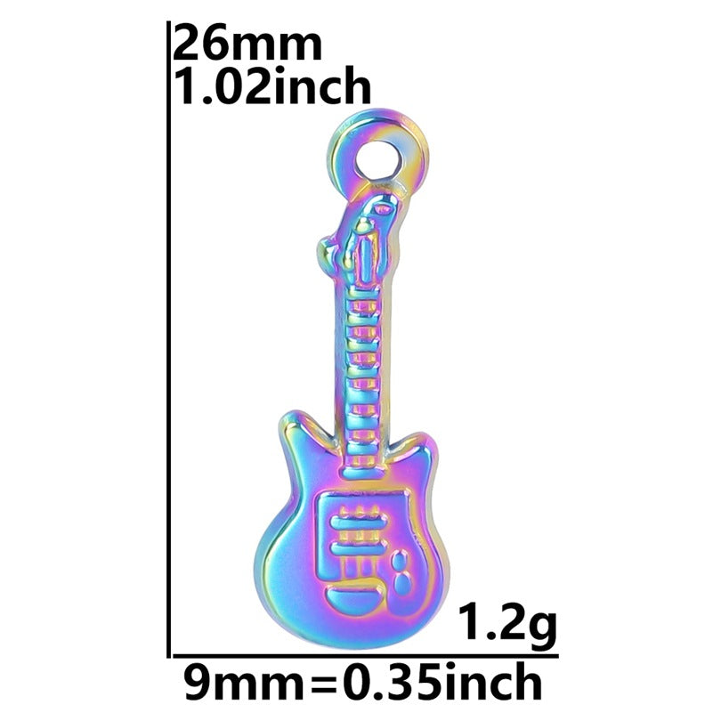 Steel Bass Guitar Personality Simple Female Pendants