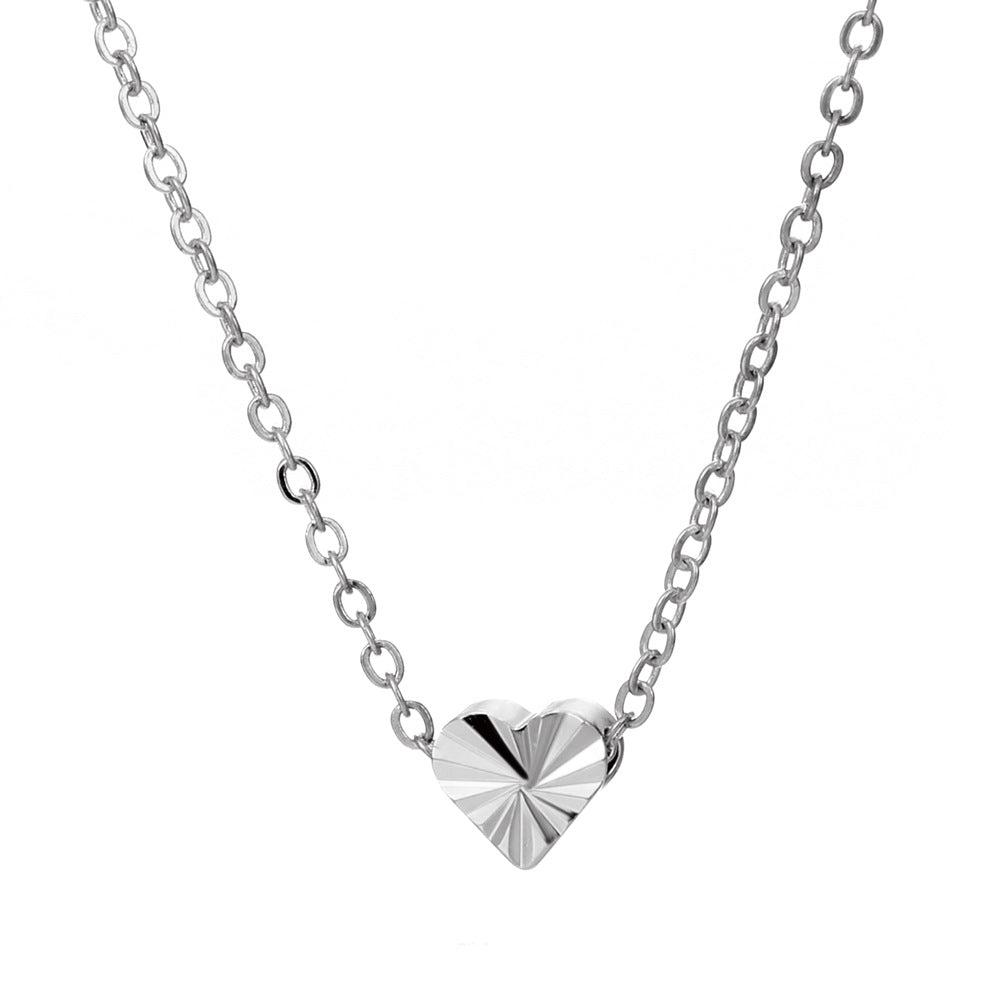 Loving Heart Female French Entry Lux Design Peach Clavicle Chain Necklaces