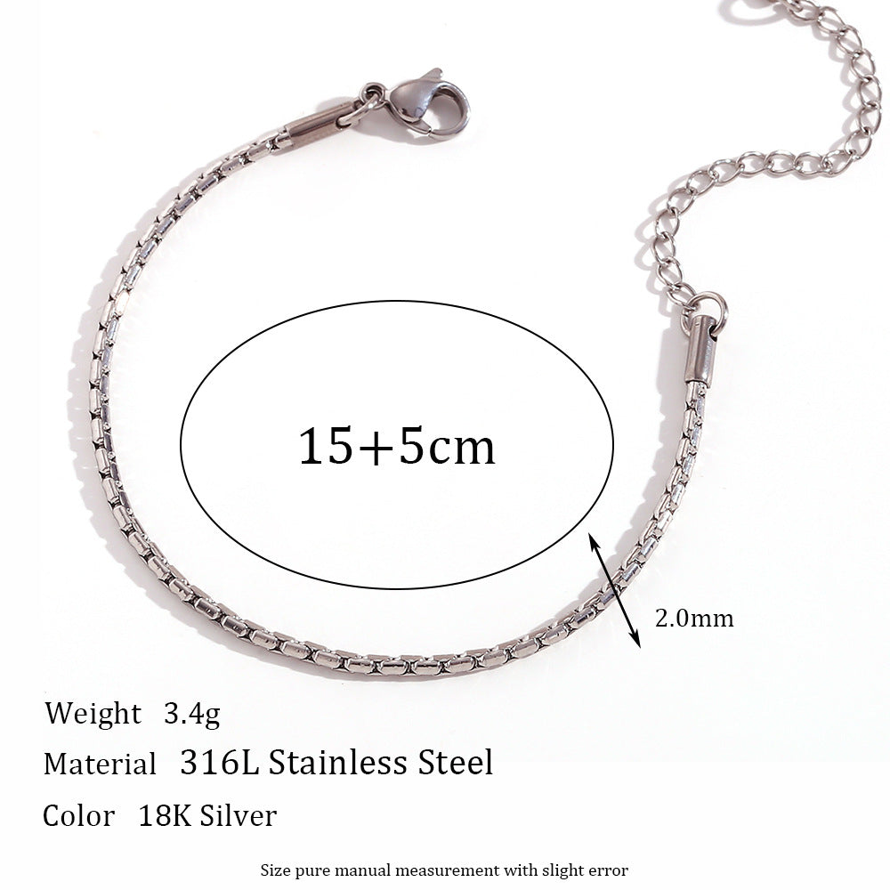 Women's Simple Fashion Personality Titanium Steel Choker Stainless Chain Pearl Bracelets