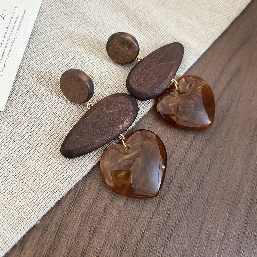 Wood In The Forest Retro Tassel Rings
