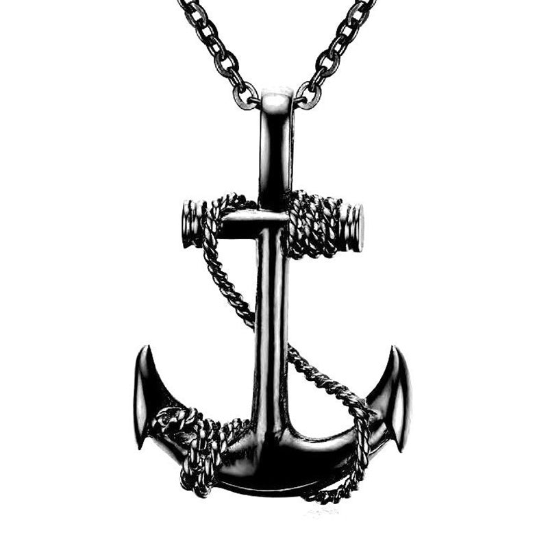 Men's Steel Boat Anchor Trendy Personality Vintage Cross Pendants