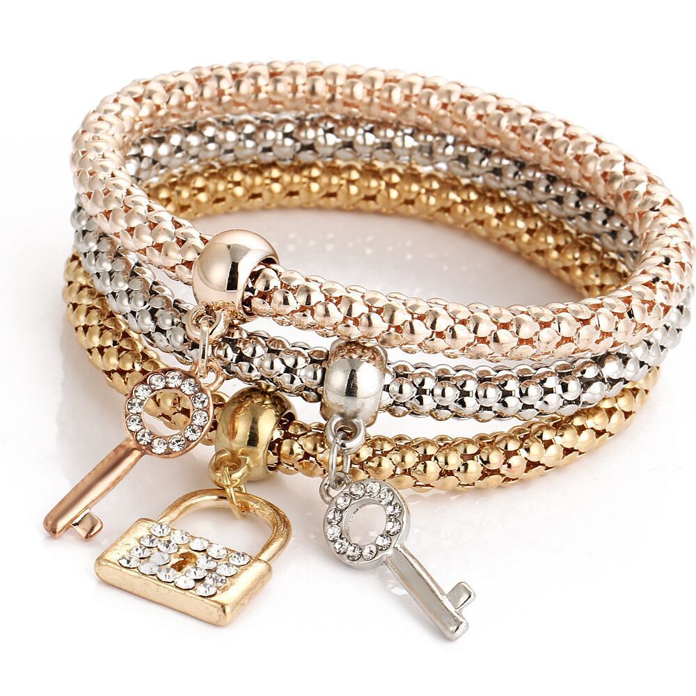 Women's Suit Stretch Popcorn Corn Chain Diamond Bracelets