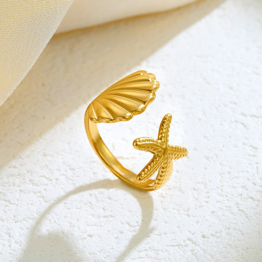 Stainless Steel Irregular Line Love Heart-shaped High-grade Ring