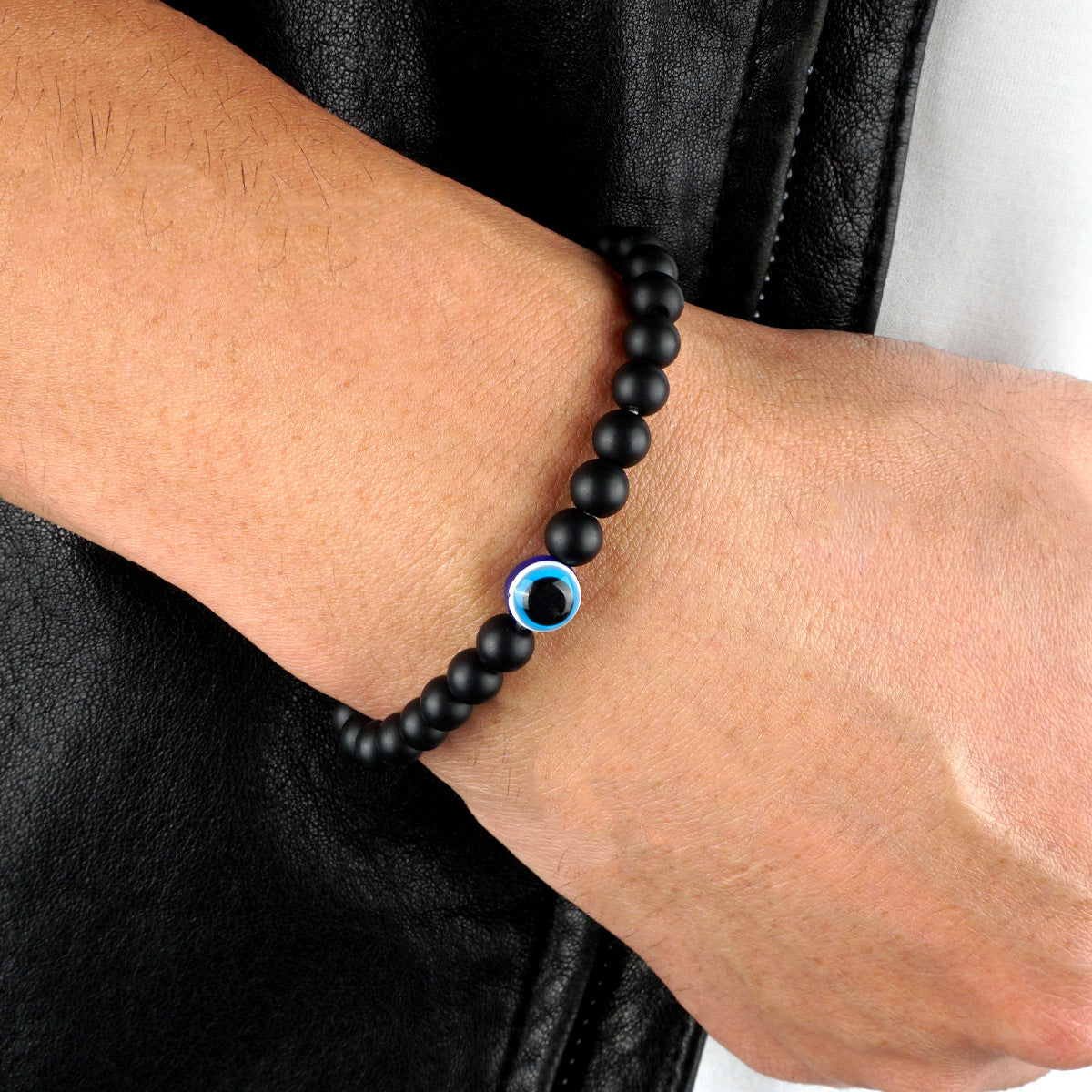 Obsidian White Turquoise Handmade Beaded Hand Bracelets