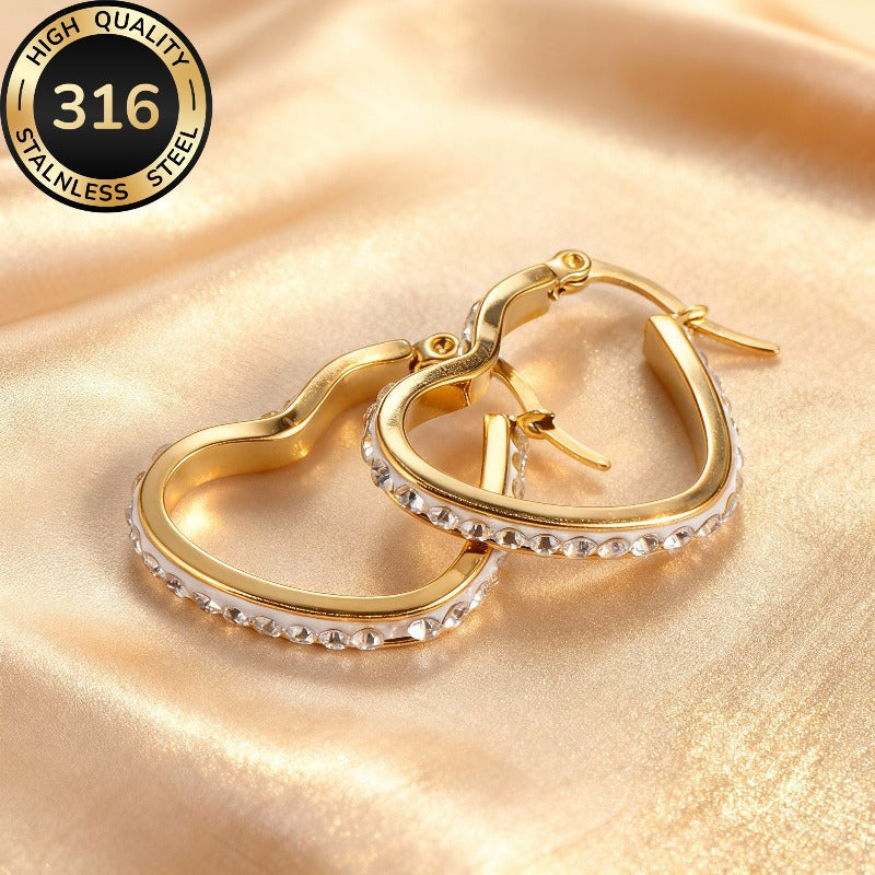 Love Heart Special Interest Light Luxury Personalized Ear Fashion Trendy Earrings
