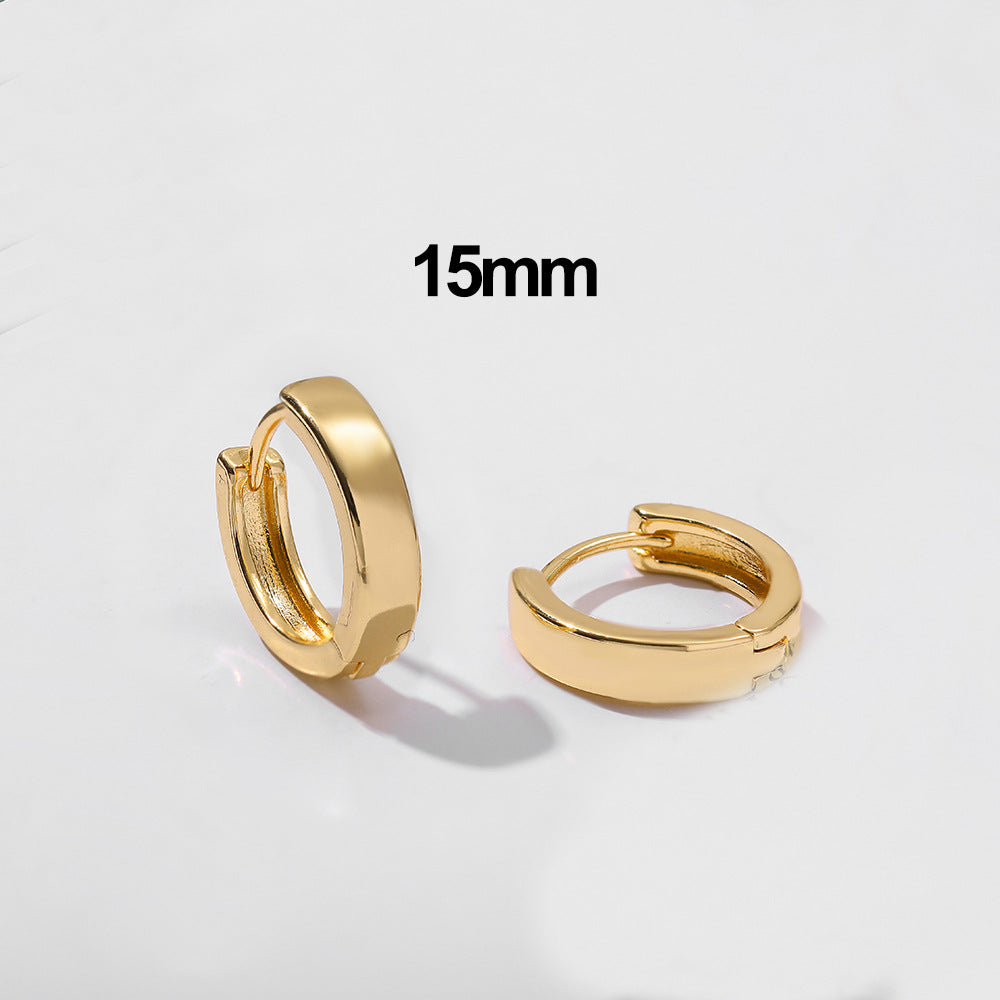 Simple Gold Stainless Steel Classic Basic Style Earrings
