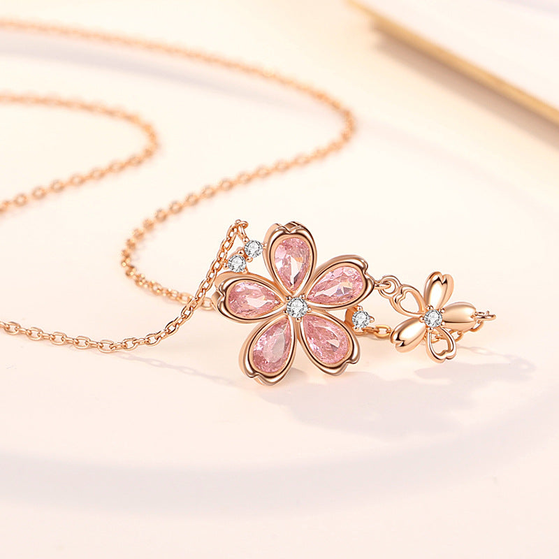 Affordable Luxury Style Sterling Sier Cherry Blossom Necklaces