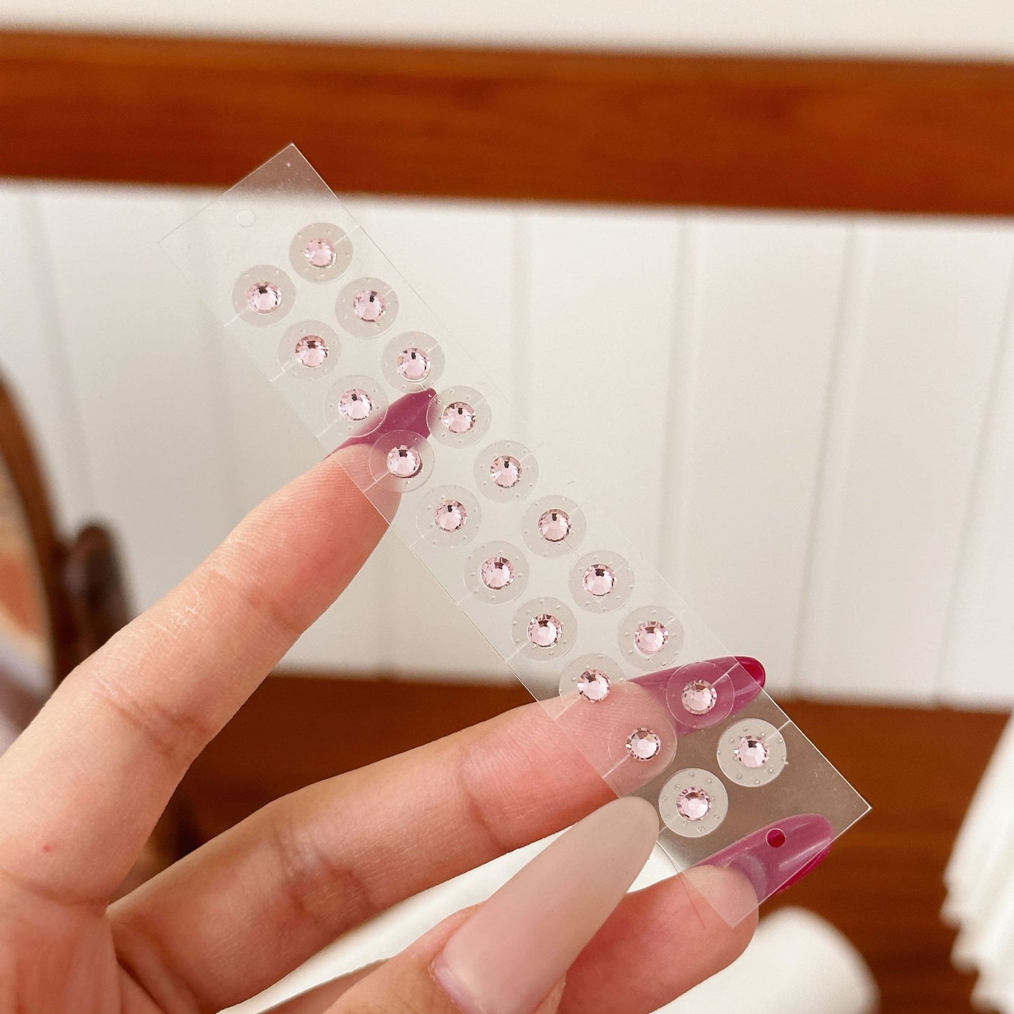 Fashion Auricular Point Sticker Crystal Ear Patch Bead Massage Stress Earrings